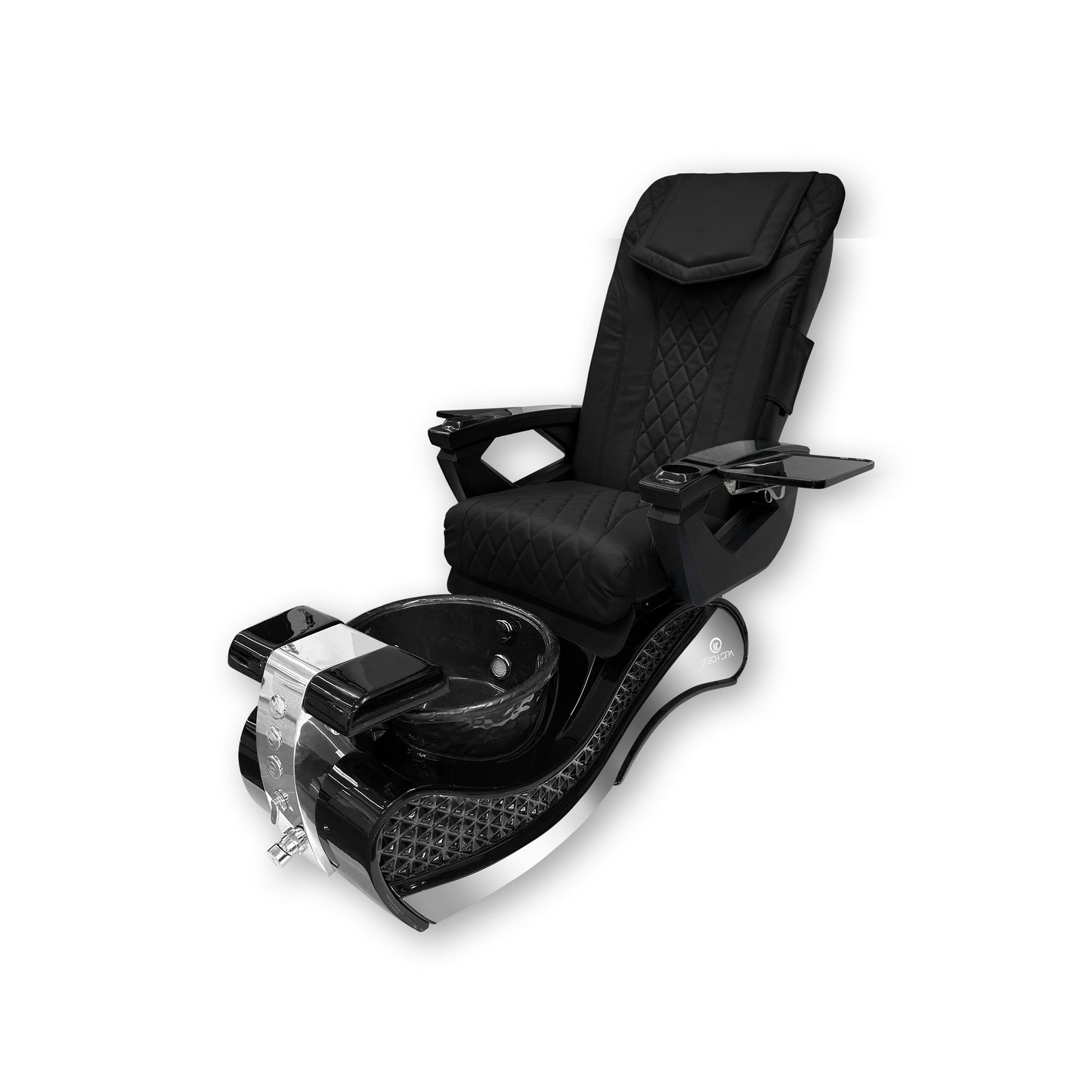 2025 Black New Wave Pedicure Spa Chair - Fiberglass Bowl - DT Pedispa Massage