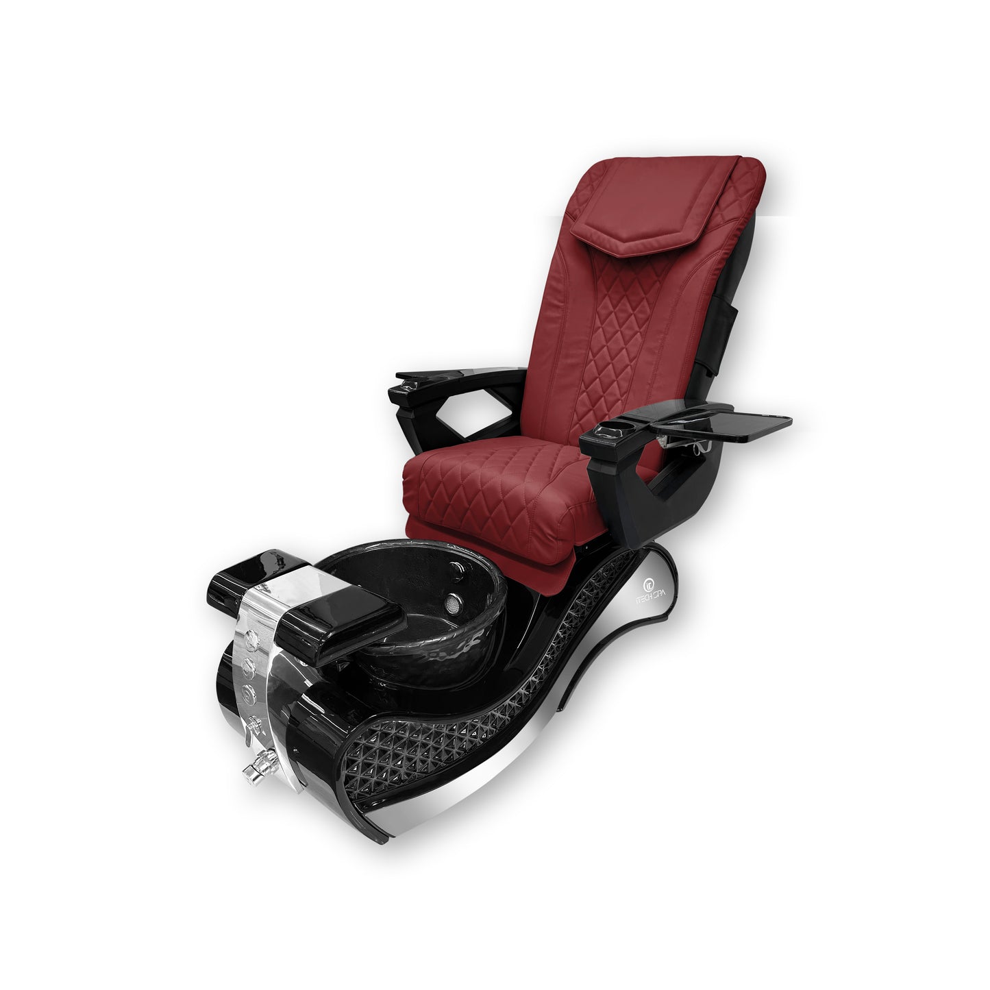 2025 Black New Wave Pedicure Spa Chair - Fiberglass Bowl - DT Pedispa Massage