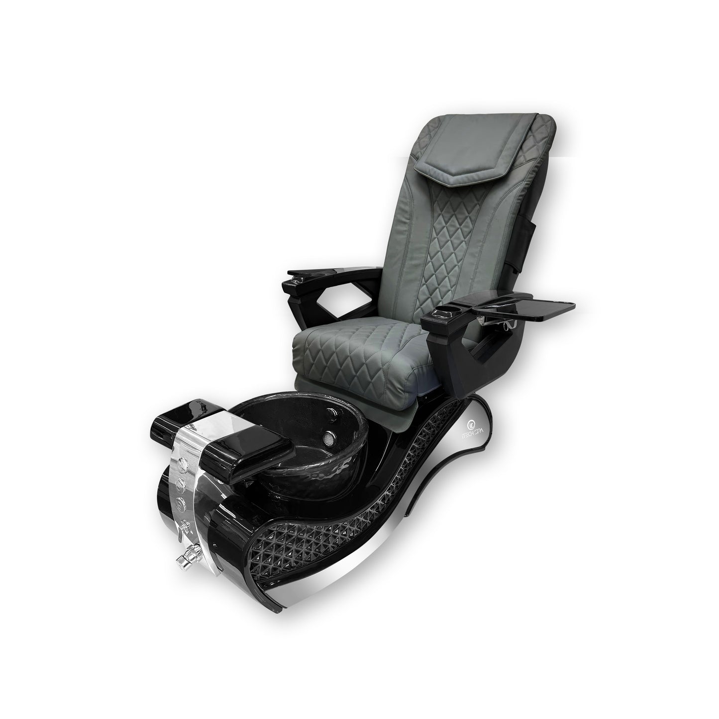 2025 Black New Wave Pedicure Spa Chair - Fiberglass Bowl - DT Pedispa Massage