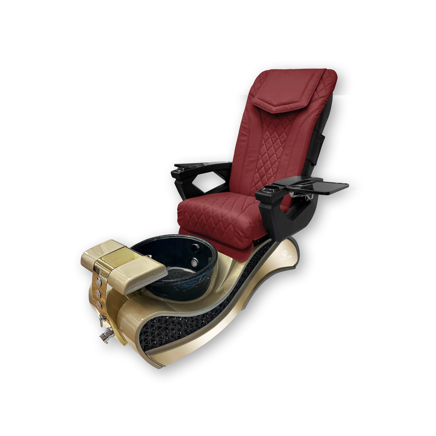 2025 Gold New Wave Pedicure Spa Chair - Fiberglass Bowl - DT Pedispa Back Massage