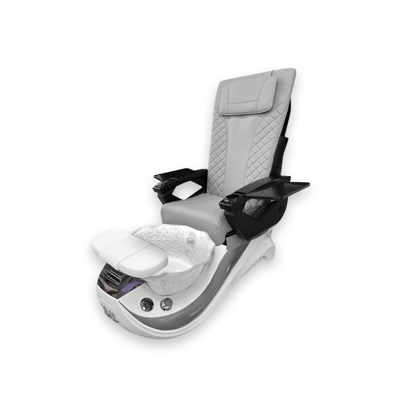 Dolphin Gray Stripe with White Fiberglass Bowl – DT PediSpa Back Massage
