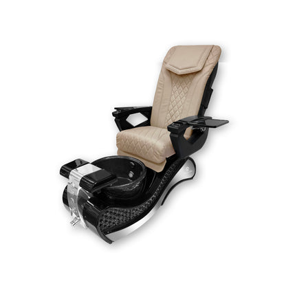2025 Black New Wave Pedicure Spa Chair - Fiberglass Bowl - DT Pedispa Massage